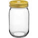 Mason Jar Cup 16 oz Gold Top Non-Snowglobe