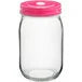 Mason Jar Cup 16 oz Pink Top Non-Snowglobe